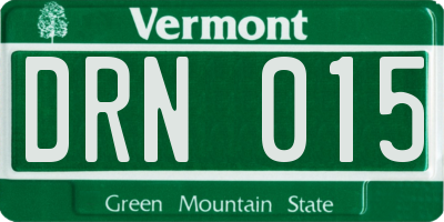 VT license plate DRN015