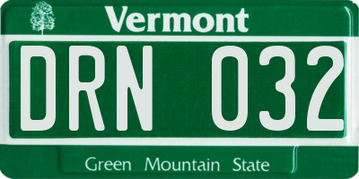 VT license plate DRN032