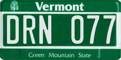 VT license plate DRN077