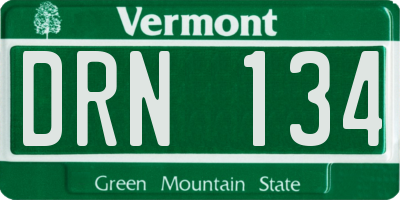 VT license plate DRN134