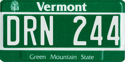 VT license plate DRN244