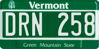 VT license plate DRN258