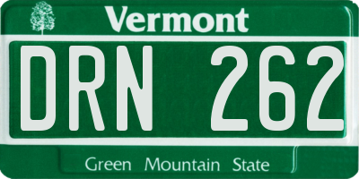 VT license plate DRN262