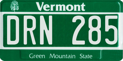 VT license plate DRN285