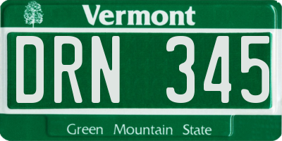 VT license plate DRN345