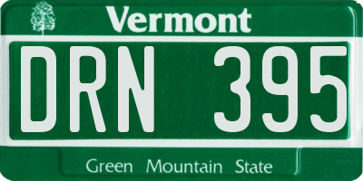 VT license plate DRN395