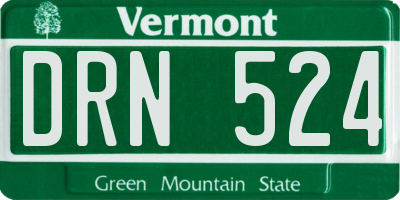 VT license plate DRN524