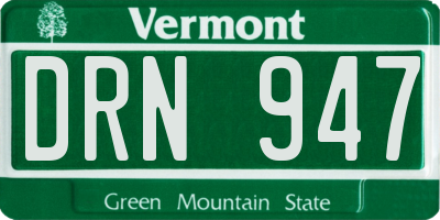 VT license plate DRN947