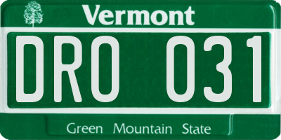 VT license plate DRO031