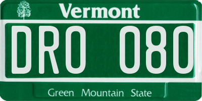 VT license plate DRO080