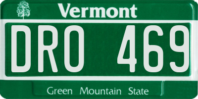 VT license plate DRO469