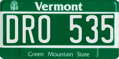VT license plate DRO535