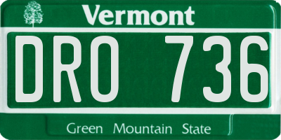 VT license plate DRO736