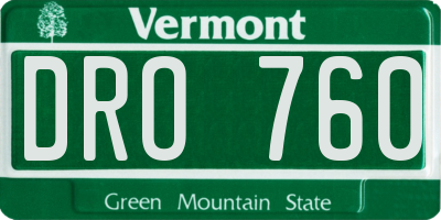 VT license plate DRO760