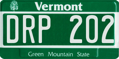 VT license plate DRP202