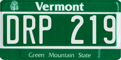 VT license plate DRP219