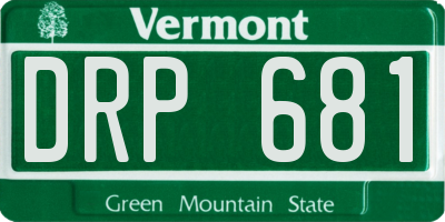 VT license plate DRP681