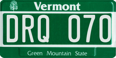 VT license plate DRQ070