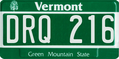 VT license plate DRQ216
