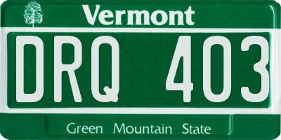 VT license plate DRQ403