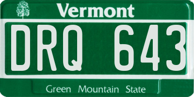 VT license plate DRQ643