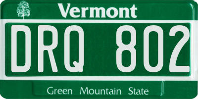 VT license plate DRQ802