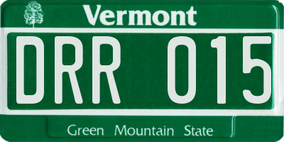 VT license plate DRR015