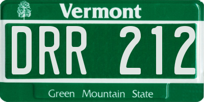 VT license plate DRR212