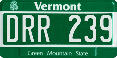 VT license plate DRR239