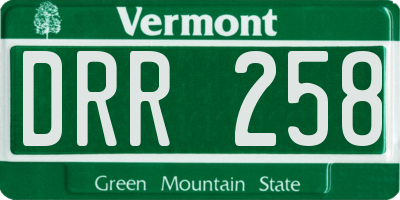 VT license plate DRR258