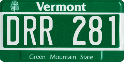 VT license plate DRR281