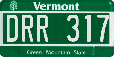VT license plate DRR317