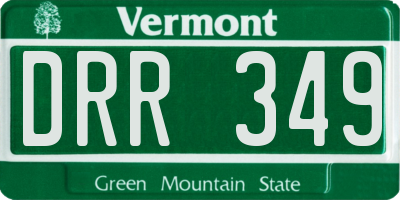 VT license plate DRR349