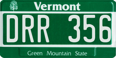 VT license plate DRR356