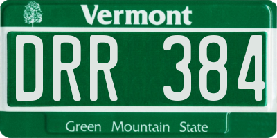 VT license plate DRR384