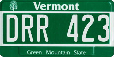VT license plate DRR423