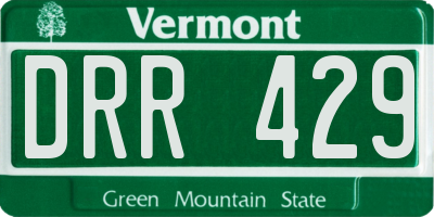VT license plate DRR429
