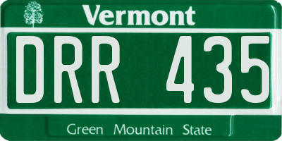 VT license plate DRR435