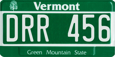VT license plate DRR456
