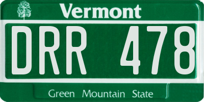 VT license plate DRR478