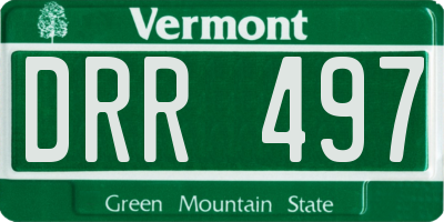 VT license plate DRR497
