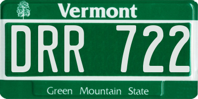 VT license plate DRR722
