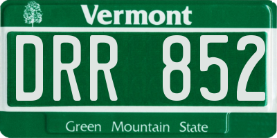 VT license plate DRR852