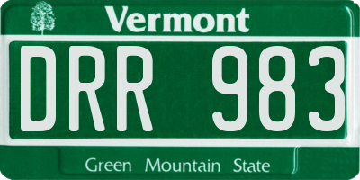 VT license plate DRR983