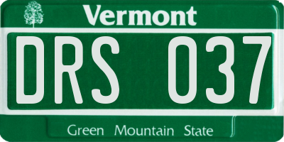 VT license plate DRS037
