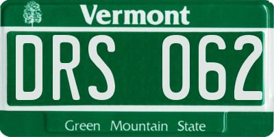 VT license plate DRS062