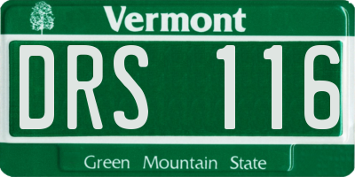 VT license plate DRS116