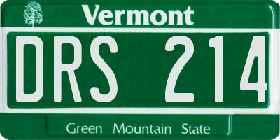 VT license plate DRS214
