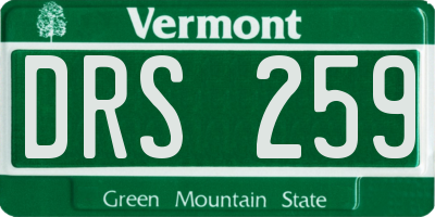 VT license plate DRS259