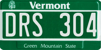 VT license plate DRS304